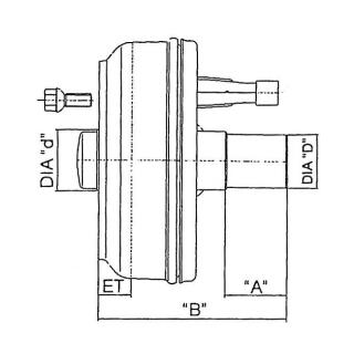 Koncówka hamulca KNOTT do 1500 kg 200x50 w lewo