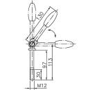 Uchwyt T do opaski z przegubem, rura R 60 mm