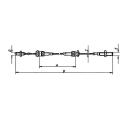 Linki Bowdena AL-KO do zdejmowanych + regulowanych na wysokosc AE HL 400 mm / GL 690 mm, C 5 mm, E M10 prawe, D M10 lewe
