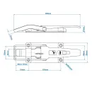 SPP - zamek jezyczkowy, ZB-09A, 267 mm, katownik plaski, ocynk