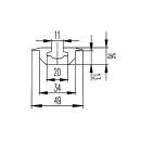 Listwa mocujaca Airline alu dl. 2998 mm z otworami, szer. 49 mm, wys. 16 mm