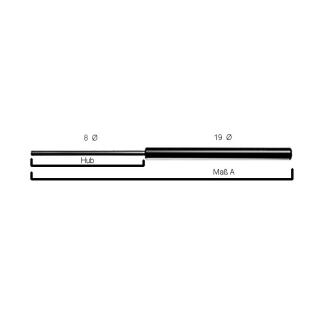 Dlugosc calkowita 485 mm skok 200 mm pret 8 mm rura 19 mm R 500 niutonów sila rozciagania