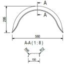 De Haan - blotnik do pojazdów jednoosiowych HR 1556, H 1509/12, W 150 / S 560 mm